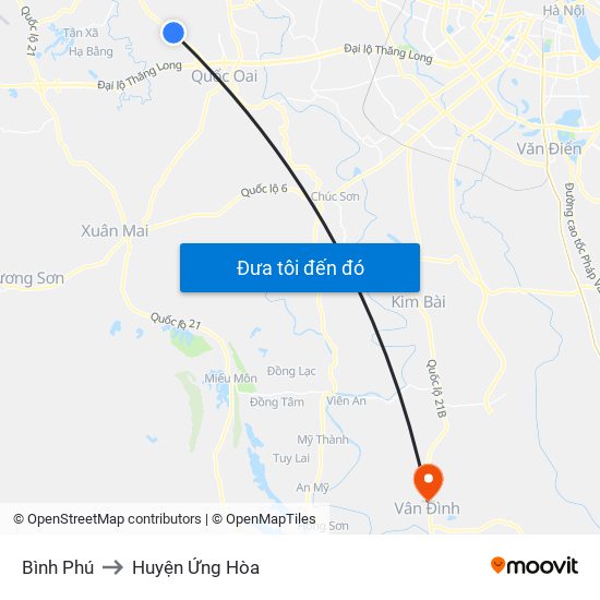 Bình Phú to Huyện Ứng Hòa map