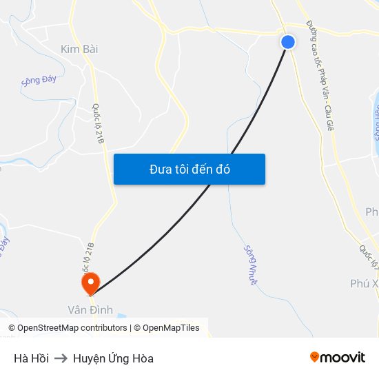 Hà Hồi to Huyện Ứng Hòa map