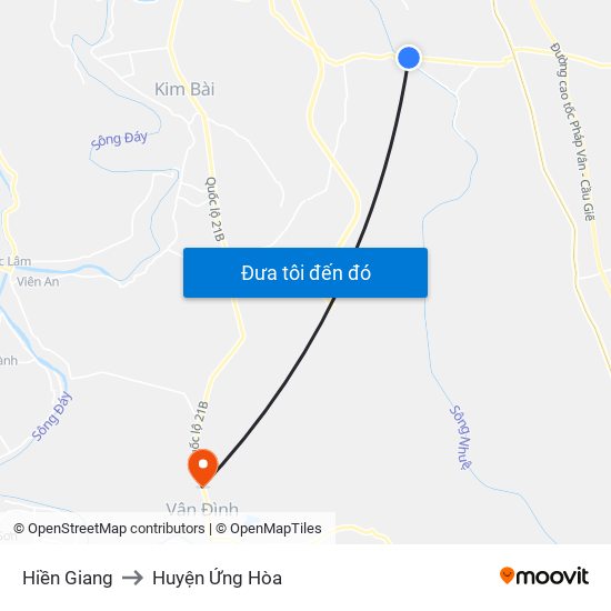 Hiền Giang to Huyện Ứng Hòa map