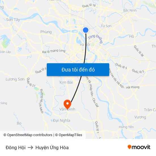 Đông Hội to Huyện Ứng Hòa map