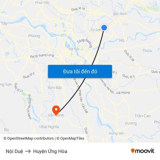 Nội Duệ to Huyện Ứng Hòa map