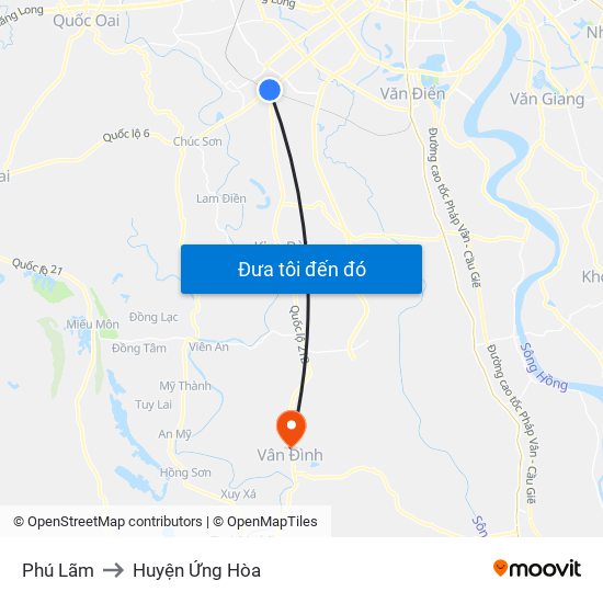 Phú Lãm to Huyện Ứng Hòa map