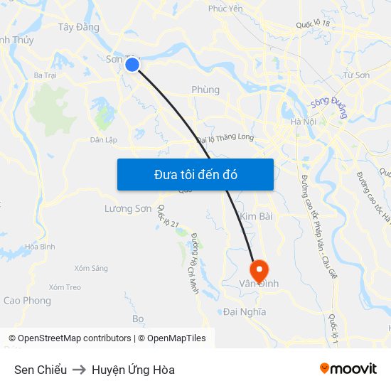 Sen Chiểu to Huyện Ứng Hòa map