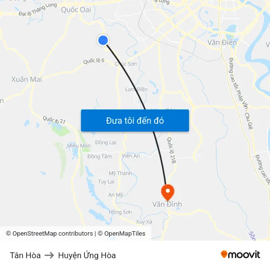 Tân Hòa to Huyện Ứng Hòa map