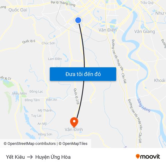 Yết Kiêu to Huyện Ứng Hòa map