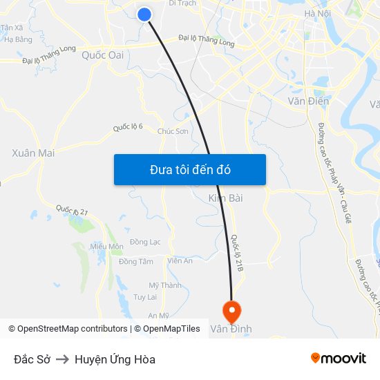 Đắc Sở to Huyện Ứng Hòa map