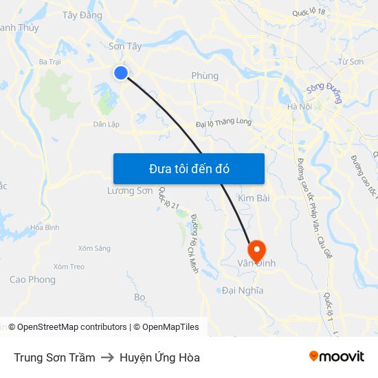 Trung Sơn Trầm to Huyện Ứng Hòa map