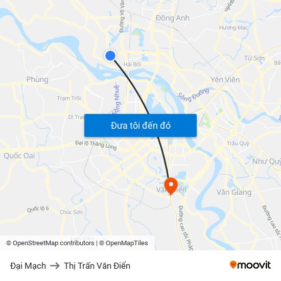 Đại Mạch to Thị Trấn Văn Điển map