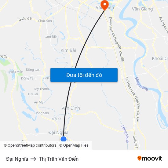 Đại Nghĩa to Thị Trấn Văn Điển map