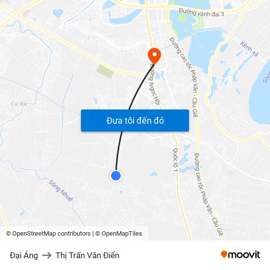 Đại Áng to Thị Trấn Văn Điển map