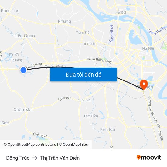 Đồng Trúc to Thị Trấn Văn Điển map