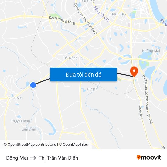 Đồng Mai to Thị Trấn Văn Điển map