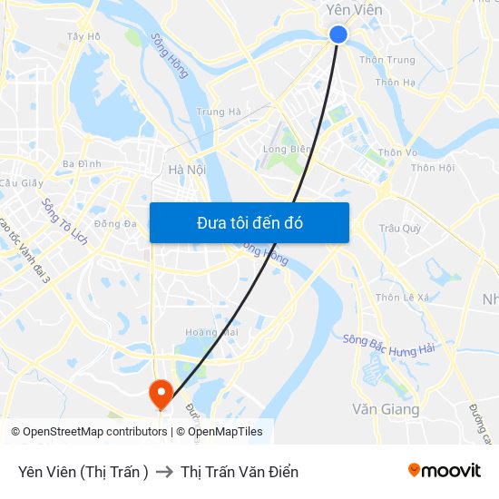 Yên Viên (Thị Trấn ) to Thị Trấn Văn Điển map