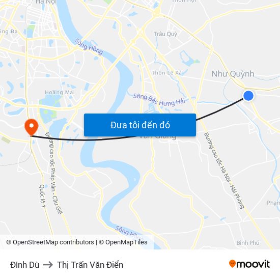 Đình Dù to Thị Trấn Văn Điển map