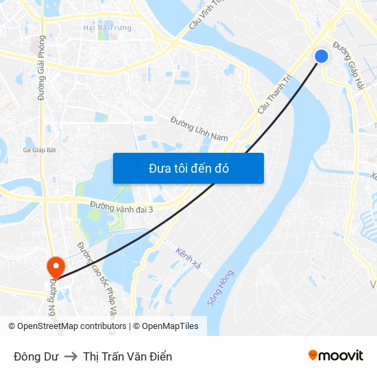 Đông Dư to Thị Trấn Văn Điển map