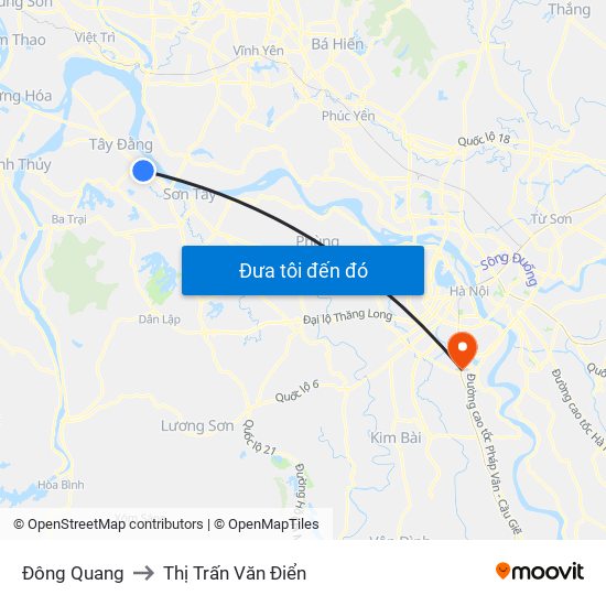 Đông Quang to Thị Trấn Văn Điển map