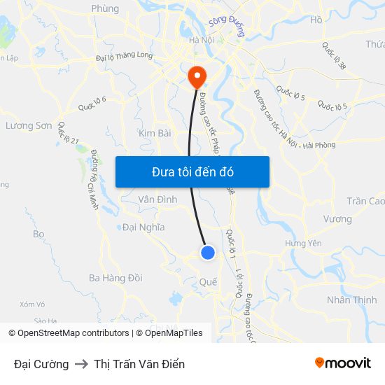 Đại Cường to Thị Trấn Văn Điển map