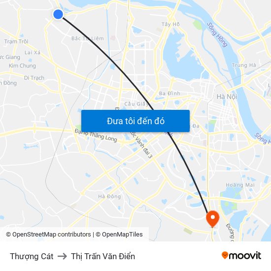 Thượng Cát to Thị Trấn Văn Điển map