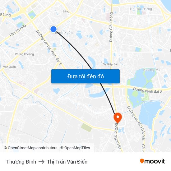 Thượng Đình to Thị Trấn Văn Điển map