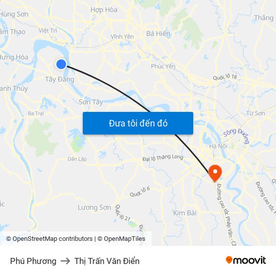 Phú Phương to Thị Trấn Văn Điển map