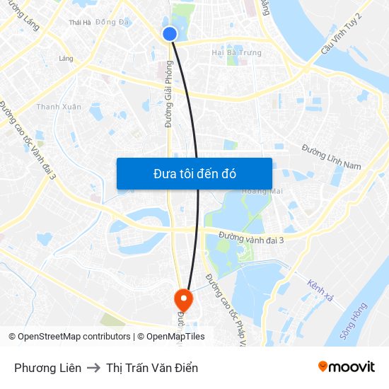 Phương Liên to Thị Trấn Văn Điển map