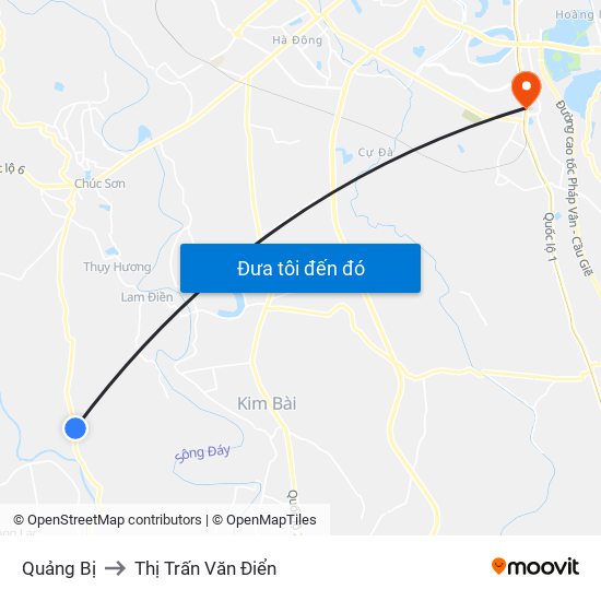 Quảng Bị to Thị Trấn Văn Điển map