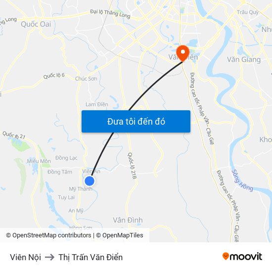 Viên Nội to Thị Trấn Văn Điển map