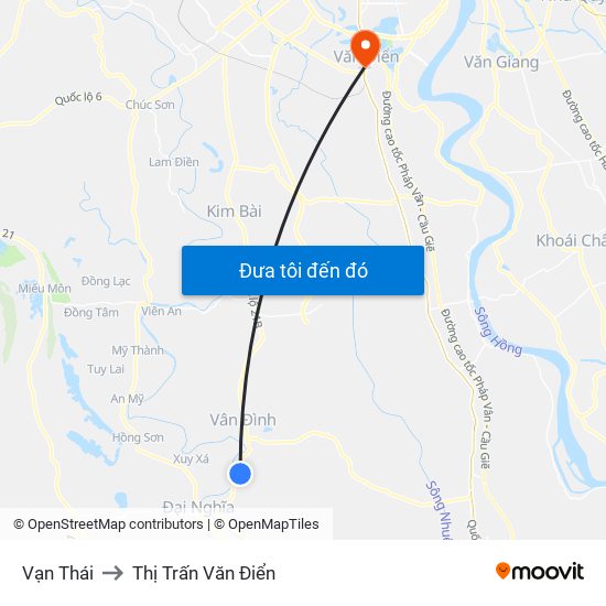 Vạn Thái to Thị Trấn Văn Điển map