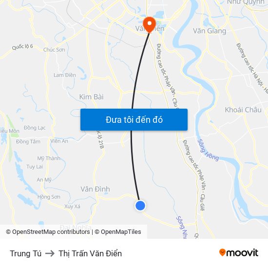 Trung Tú to Thị Trấn Văn Điển map