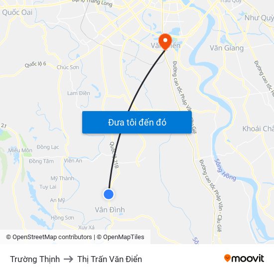 Trường Thịnh to Thị Trấn Văn Điển map