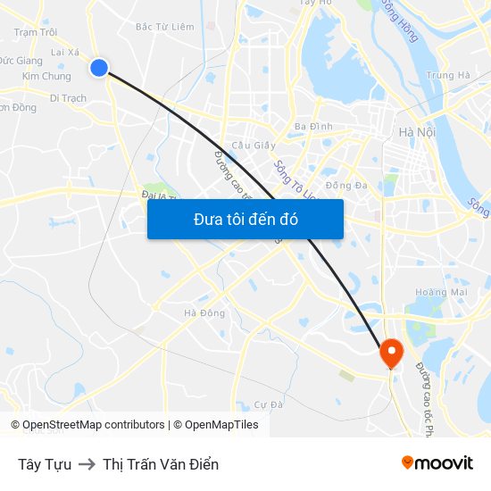 Tây Tựu to Thị Trấn Văn Điển map