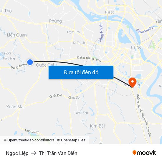 Ngọc Liệp to Thị Trấn Văn Điển map