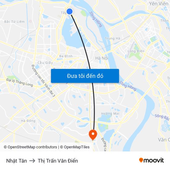 Nhật Tân to Thị Trấn Văn Điển map