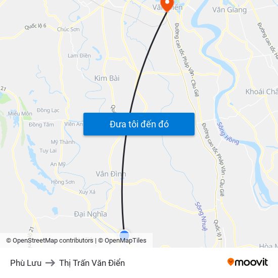 Phù Lưu to Thị Trấn Văn Điển map