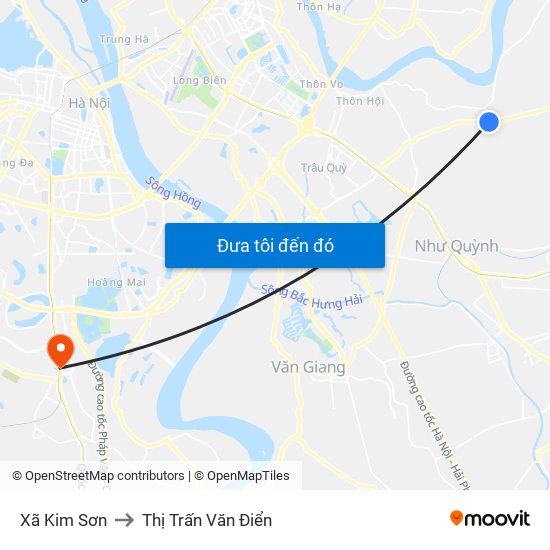 Xã Kim Sơn to Thị Trấn Văn Điển map