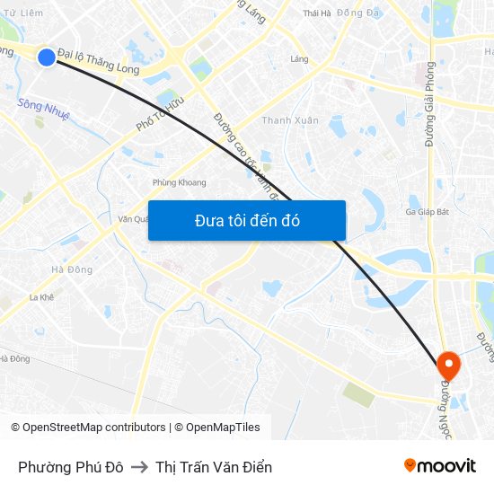 Phường Phú Đô to Thị Trấn Văn Điển map