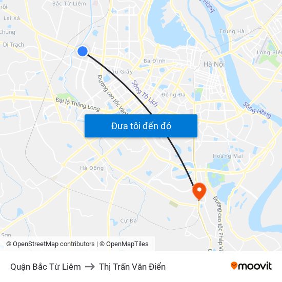 Quận Bắc Từ Liêm to Thị Trấn Văn Điển map