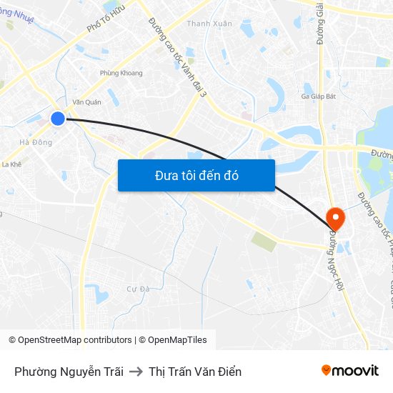 Phường Nguyễn Trãi to Thị Trấn Văn Điển map