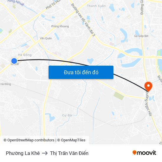 Phường La Khê to Thị Trấn Văn Điển map