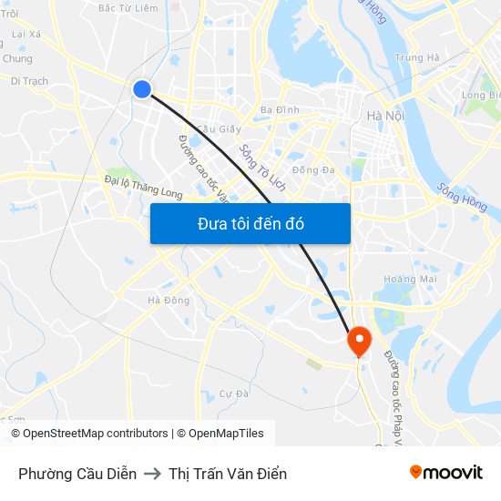 Phường Cầu Diễn to Thị Trấn Văn Điển map