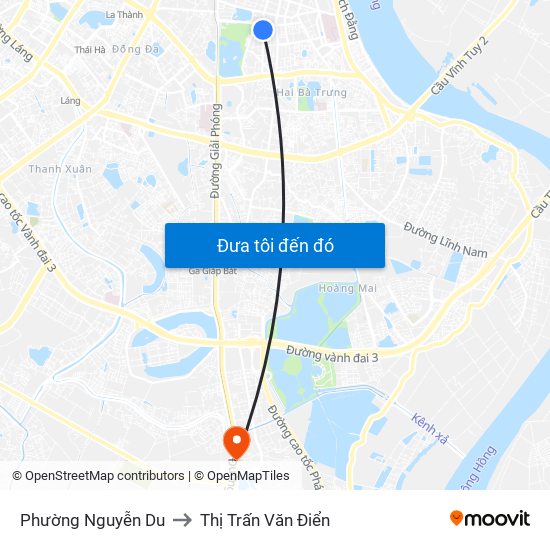 Phường Nguyễn Du to Thị Trấn Văn Điển map