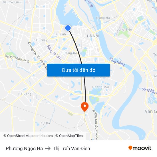 Phường Ngọc Hà to Thị Trấn Văn Điển map