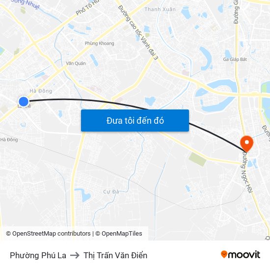 Phường Phú La to Thị Trấn Văn Điển map