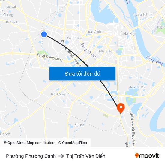 Phường Phương Canh to Thị Trấn Văn Điển map