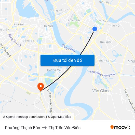 Phường Thạch Bàn to Thị Trấn Văn Điển map