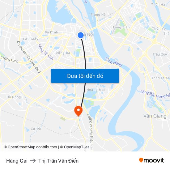 Hàng Gai to Thị Trấn Văn Điển map