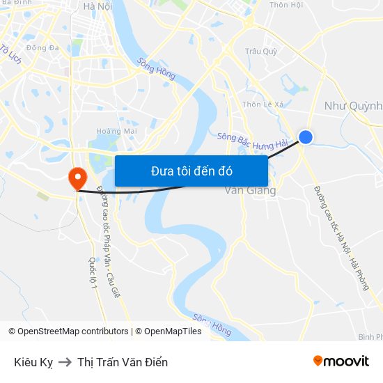 Kiêu Kỵ to Thị Trấn Văn Điển map