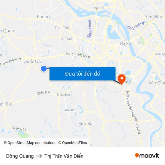 Đồng Quang to Thị Trấn Văn Điển map