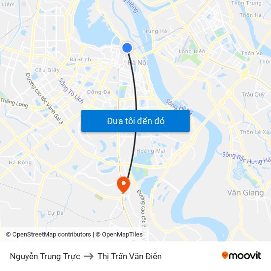Nguyễn Trung Trực to Thị Trấn Văn Điển map