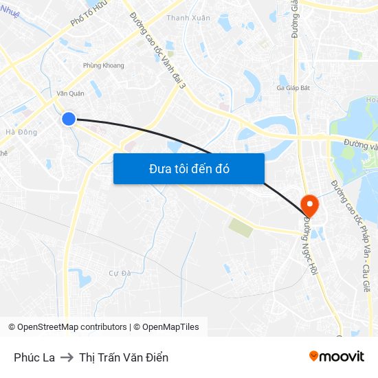 Phúc La to Thị Trấn Văn Điển map